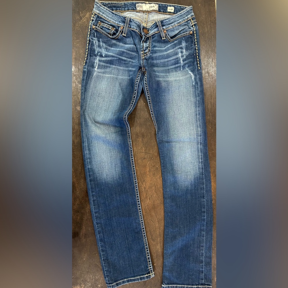 BKE Women's Blue Straight Leg Jeans